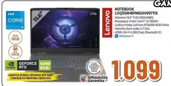 Expert Lenovo NOTEBOOK LOQ15IRH8PN82XV007TIX offerta