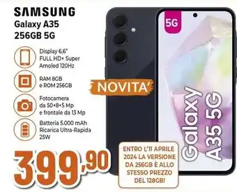 Expert SAMSUNG Galaxy A35 256GB 5G offerta