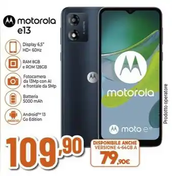 Expert motorola e13 offerta