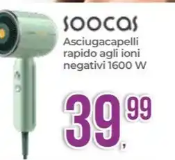 Portobello soocas Asciugacapelli rapido agli ioni negativi 1600 W offerta