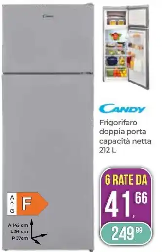 Portobello CANDY Frigorifero doppia porta capacità netta 212 L offerta