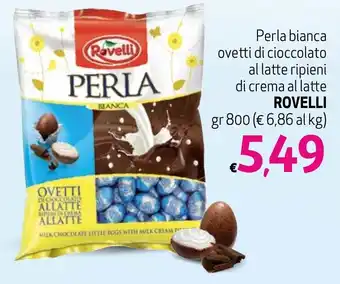 Perla bianca ovetti di cioccolato al latte ripieni di crema al latte ROVELLI gr 800