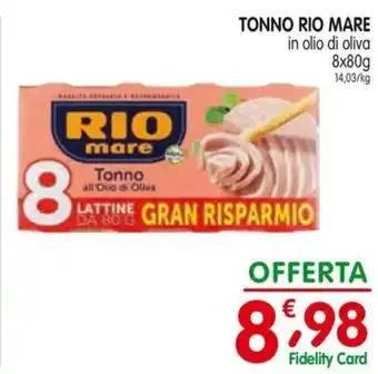 D'Ambros TONNO RIO MARE in olio di oliva 8x80g offerta