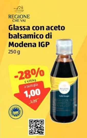 ALDI Glassa con aceto balsamico di Modena IGP 250g offerta