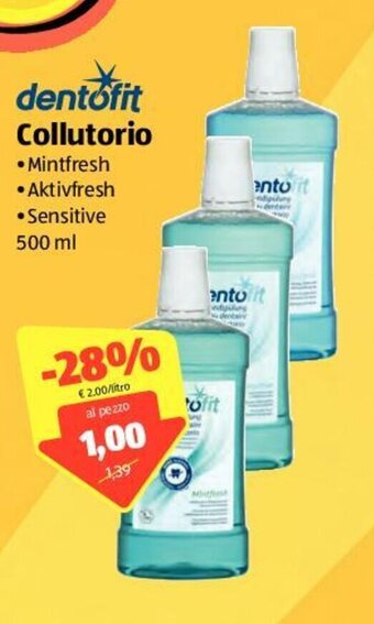 ALDI Dentofit Collutorio 500ml offerta
