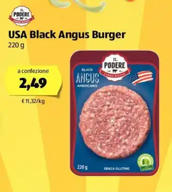 ALDI Il Podere USA Black Angus Burger 220g offerta