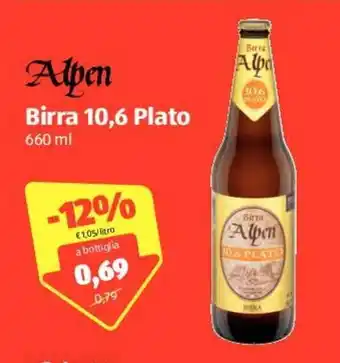ALDI Alpen Birra 10,6 Plato 660ml offerta