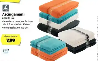 ALDI Asciugamani 50x100cm, 70x140cm offerta