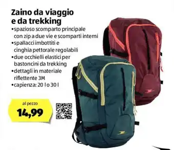 ALDI Zaino da viaggio e da trekking 20l o 30l offerta