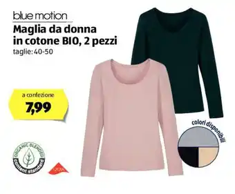 ALDI Blue motion Maglia da donna in cotone BIO, 2 pezzi offerta