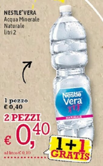 A&O Nestle'Vera Acqua Minerale Naturale 2 litri offerta