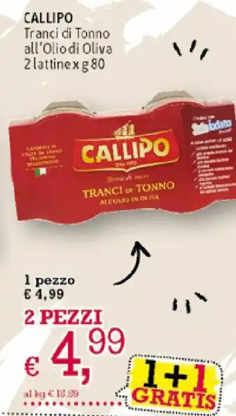 A&O Callipo Tranci di Tonno all'Olio di Oliva 2 lattine x 80g offerta