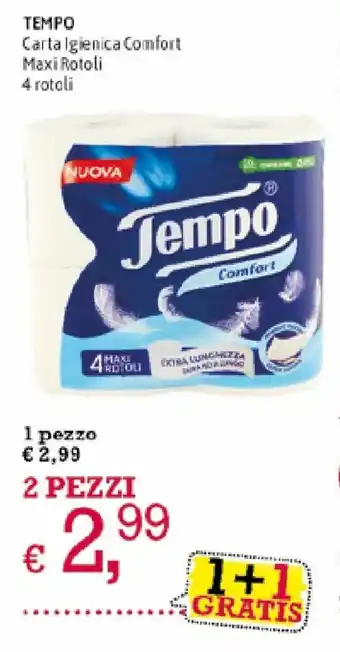 A&O Tempo Carta Igienica Comfort Maxi Rotoli 4 rotoli offerta