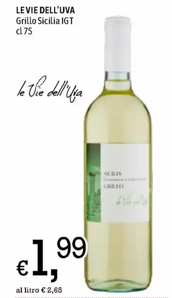 A&O Le Vie dell'Uva Grillo Sicilia IGT 75cl offerta