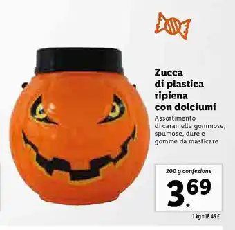 Lidl Zucca di plastica ripiena con dolciumi 200g offerta