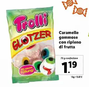 Lidl Caramelle gommose con ripieno di frutta 75g offerta