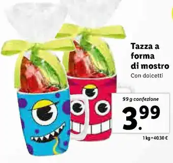 Lidl Tazza a forma di mostro 99g offerta