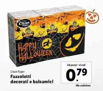Lidl Clean Paper Fazzoletti decorati e balsamici 54 pezzi - 4 veli offerta