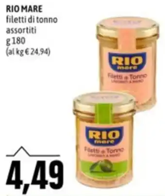 Madis RIO MARE filetti di tonno assortiti g 180 offerta