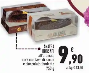 Conad ANATRA BORSARI all'arancia, dark con fave di cacao e cioccolato fondente offerta