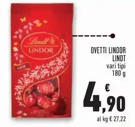 Conad OVETTI LINDOR LINDT vari tipi 180 g offerta