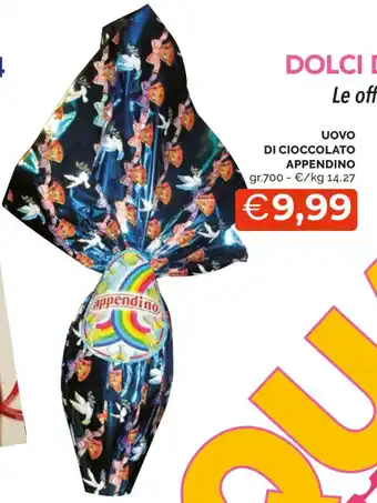 Mercatò UOVO DI CIOCCOLATO APPENDINO gr.700 offerta