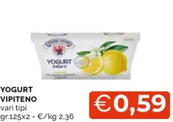 Mercatò YOGURT VIPITENO vari tipi gr 125x2 offerta