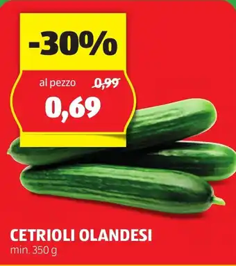 ALDI CETRIOLI OLANDESI min. 350 g offerta