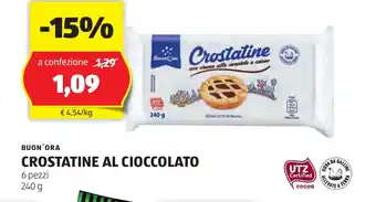 ALDI BUON'ORA CROSTATINE AL CIOCCOLATO 6 pezzi 240g offerta