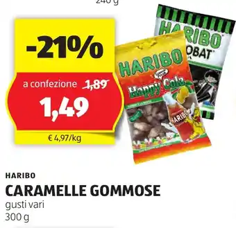 ALDI HARIBO CARAMELLE GOMMOSE gusti vari 300 g offerta