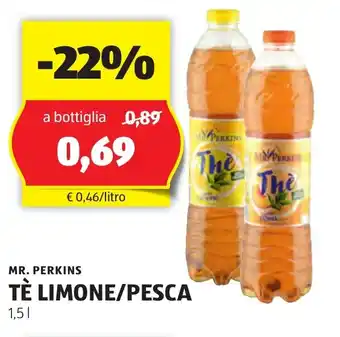 ALDI MR. PERKINS TÈ LIMONE/PESCA 1,5 l offerta