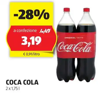 ALDI COCA COLA 2x1,75 l offerta