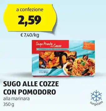 ALDI SUGO ALLE COZZE CON POMODORO alla marinara 350 g offerta