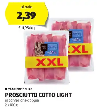 ALDI IL TAGLIERE DEL RE PROSCIUTTO COTTO LIGHT in confezione doppia 2x100 g offerta