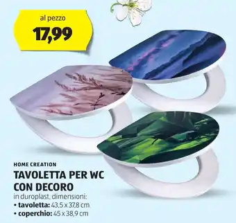 ALDI HOME CREATION TAVOLETTA PER WC CON DECORO offerta
