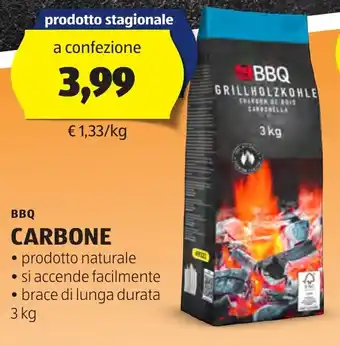 ALDI BBQ CARBONE 3 kg offerta