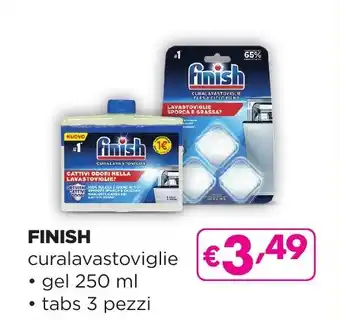 Saponi e profumi FINISH curalavastoviglie gel 250 ml tabs 3 pezzi offerta