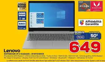 Euronics Lenovo Notebook IP 3 15ADA05 - 81W1018HIX offerta