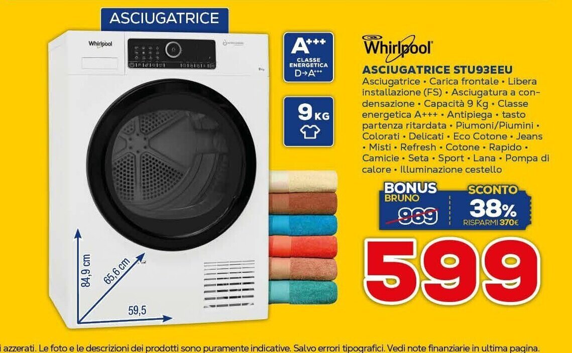 Whirlpool Asciugatrice STU93EEU offerta di Euronics
