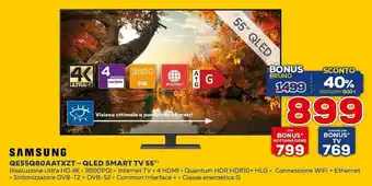 Euronics Samsung QE55Q80AATXZT - QLED Smart TV 55" offerta