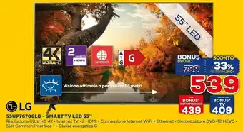 Euronics LG 55UP76706LB - Smart TV LED 55" offerta