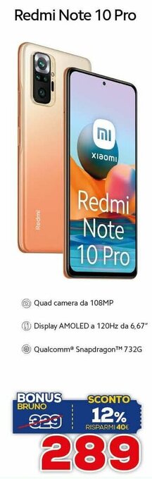 Euronics Redmi Note 10 Pro offerta
