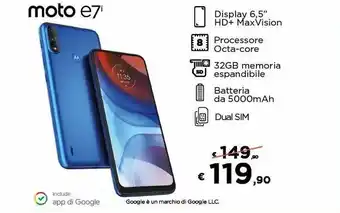 Euronics moto e7 offerta