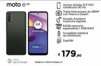 Euronics moto e40 offerta