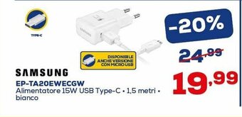 Euronics Samsung EP-TA20EWECGW offerta