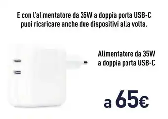 Unieuro Alimentatore da 35W a doppia porta USB-C offerta