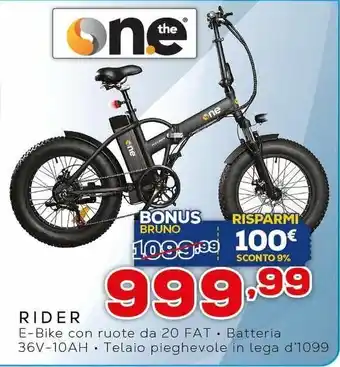 Euronics One Rider E-Bike offerta