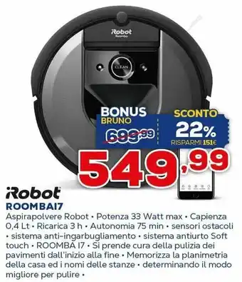 Euronics Robot ROOMBAI7 offerta