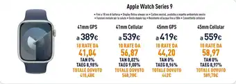 Unieuro Apple Watch Series 9 41mm GPS offerta