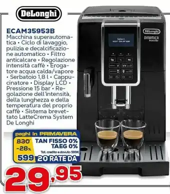 Euronics DeLonghi ECAM35953B offerta